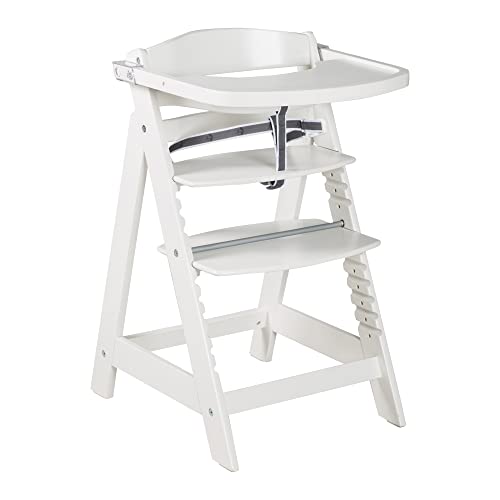 (-41%) roba Treppenhochstuhl 'Sit Up Click & Fun', Hochstuhl inklusive abnehmbarem Essbrett und Bügel, innovativer Klickverschluss, mitwachsend vom Babyhochstuhl bis zum Jugendstuhl, Holz, weiß
