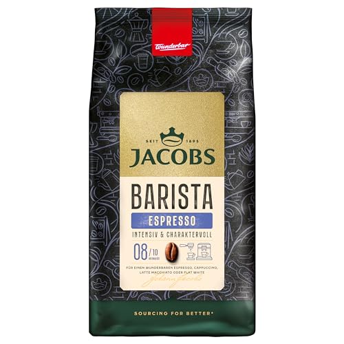 (-27%) Jacobs Kaffeebohnen Barista Espresso, kräftig mit Kakao- & Karamell-Noten, geröstet in Bremen, Intensität 8/10, Kaffee ganze Bohnen, 1 kg
