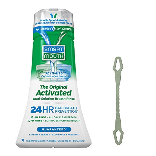 SmartMouth Original Activated Mouthwash & Tongue Cleaner, Bad Breath Support, Mint