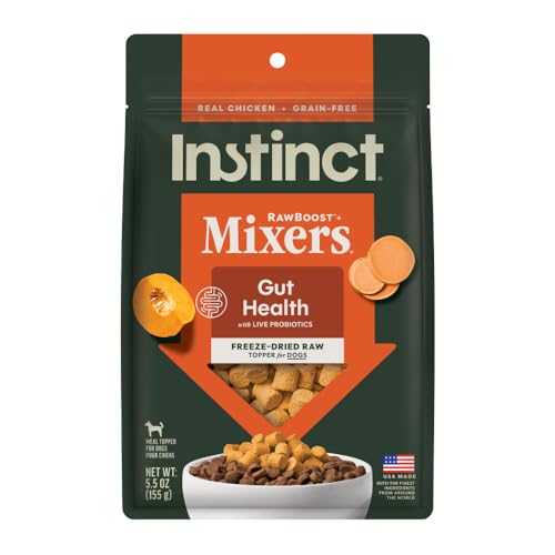 Instinct Raw Boost Mixers Gut Health Freeze-Dried Dog Food Topper, 5.5 oz. Bag