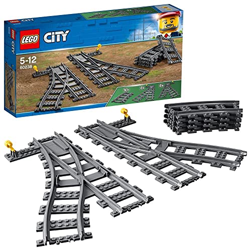 LEGO City Trains Switch Tracks 6 Pieces, Toy Train Track Extension Pack, Accessory Set 60238 : LEGO