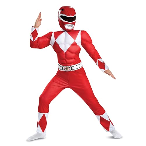 Disguise Red Ranger Classic Muscle Child Costume, Red, Medium/(7-8)