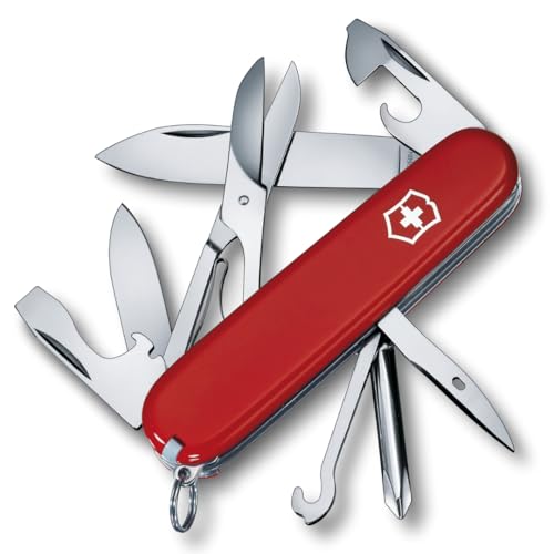 (-35%) Victorinox Schweizer Taschenmesser, Super Tinker, Multitool, Swiss Army Knife mit 14 Funktionen, Klinge, Dosenöffner, Schraubendreher 3 mm, Rot, Blister
