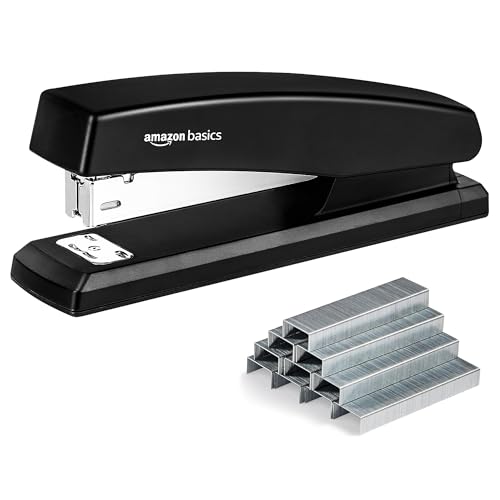 Amazon Basics Office Stapler with 1000 Staples, 25 Sheet Capacity, Non-Slip