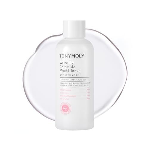TONYMOLY Wonder Ceramide Mochi Toner – Hydrating & Strengthening Dewy Glass Skin Toner for Healthy Moisturized Skin, Large 16.9 oz Korean Skincare