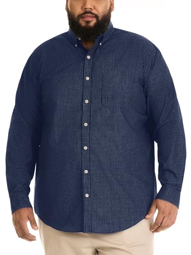 Van Heusen mens Big and Tall Wrinkle Free Long Sleeve Button Down Shirt, Carbon Blue, XX-Large Tall US