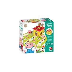 Goula Los 3 Cerditos: Juego de Mesa Educativo Preescolar para Niños a Partir de 2 Años, Juego Infantil de 1 a 4 Jugadores con Piezas de Madera y Tablero Puzle - Juguetes Niños 2 Años