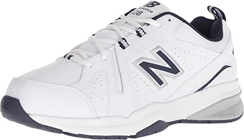 New Balance Men's 608 V5 Casual Comfort Cross Trainer, White/Navy, 10.5 X-Wide