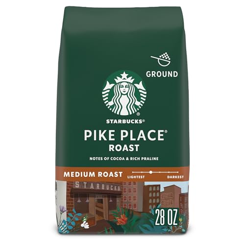 Starbucks Ground Coffee, Medium Roast Coffee, Pike Place Roast, 100% Arabica, 1 Bag (28 Oz)