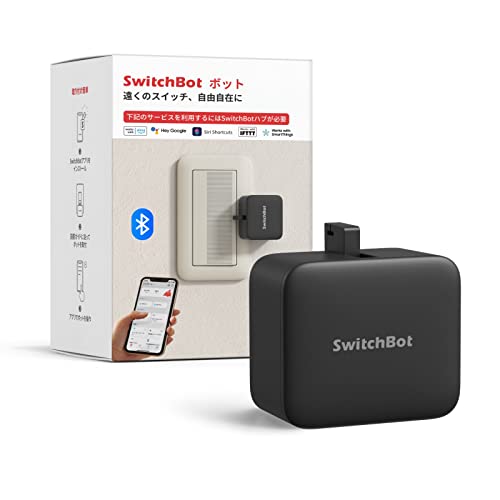 SwitchBot Smart Switch Button Pusher - Bluetooth Fingerbot for Rocker Switch/One-Way Button, Automatic Light Switch, Timer and APP Control, Works with Alexa When Paired with SwitchBot Hub (Black)
