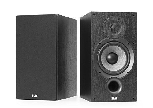 ELAC Debut 2.0 B6.2 Bookshelf Speakers, Black (Pair) - 1” Cloth Dome Tweeter & 6.5” Aramid Fiber Woofer - 2-Way Bass Reflex - Up to 35,000 Hz Response