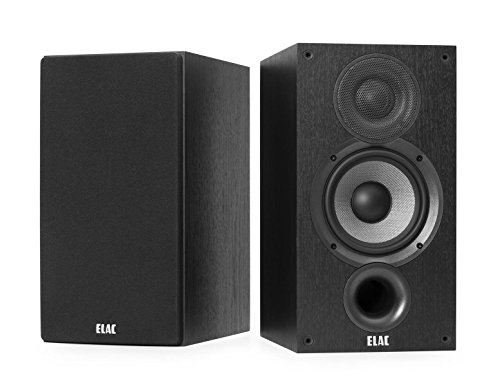ELAC Debut 2.0 B5.2 Bookshelf Speakers, Black (Pair) - 1” Cloth Dome Tweeter & 5.25” Aramid Fiber Woofer - 2-Way Bass Reflex - Up to 35,000 Hz Response