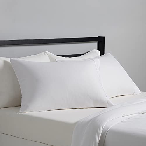 Amazon Basics Standard Pillow Cases Set of 2 - Lightweight, Super Soft Easy Care Microfiber, Bright White, 30" L x 20" W, Pillows Not Included