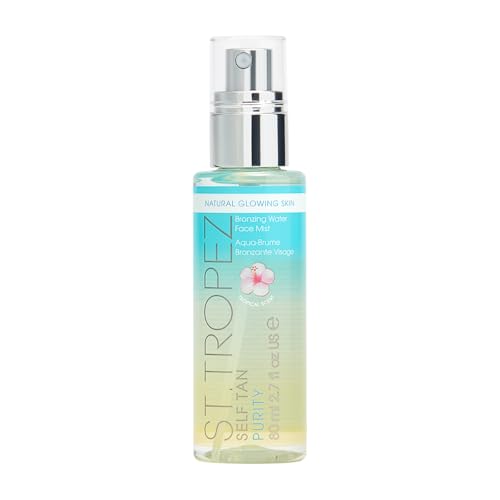 St. Tropez Fake Tan, Self Tan Purity Face Mist, Face Tan, Vegan Tanning Water, 100 Percent Natural Tanning Active, Tropical Fragrance, 80 ml