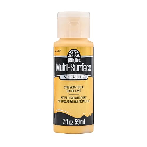FolkArt multisurface metallic paint, 2 oz, Bright Gold