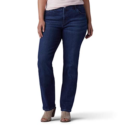 Lee Women's Plus Size Ultra Lux Comfort with Flex Motion Straight Leg Jean Royal Chakra 18W Medium