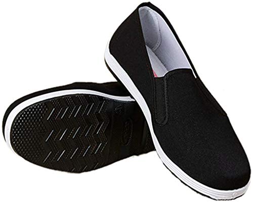 YunPeng Chinese Traditional Old Beijing Shoes Unisex Martial Art Kung Fu Tai Chi Rubber Sole Shoes Black US 7