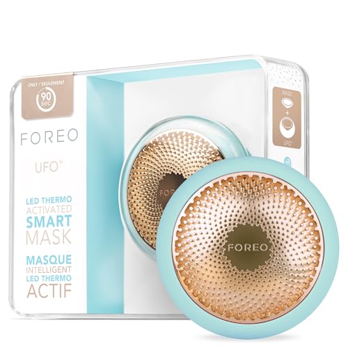 Foreo Ufo Full Facial Led Face Mask Treatment, Red Light Therapy Face Care, Korean Skincare, Thermotherapy, Cryotherapy, Face Massager, Moisturiser, Increased Skin Care Absorption, Mint