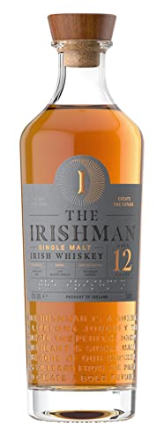 The Irishman 12 Year Old Single Malt Whiskey Gift Box, 70cl, 43% Alcohol Content by Volume, Whiskey Deal of the Day, Triple-Distilled Malt Whiskey with Flavours of Figs & Raisins (packaging may vary)