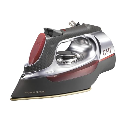 CHI Steam Iron for Clothes Titanium Ceramic Soleplate 13106
