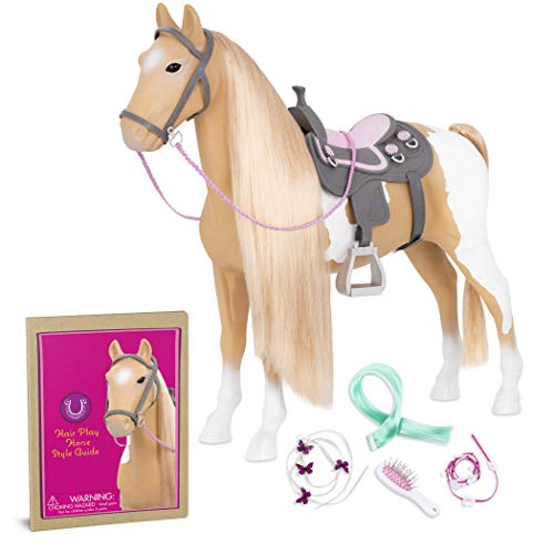 Our Generation – 18-inch Doll Accessories – Styling Set – Hair Extension – Pretend Play – Toys for Kids Ages 3 & Up – Palomino Paint Horse