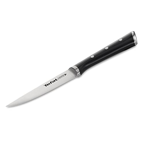 (-51%) Tefal Ice Force Universalmesser, 11cm Klinge, Made in Germany Edelstahl, Küchenmesser für Obst, Gemüse & Kräuter, Korrisonsschutz, Allzweckmesser mit Handschutz, Edelstahl, schwarz, K23209