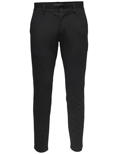 (-35%) ONLY & SONS Mens Black Chinos