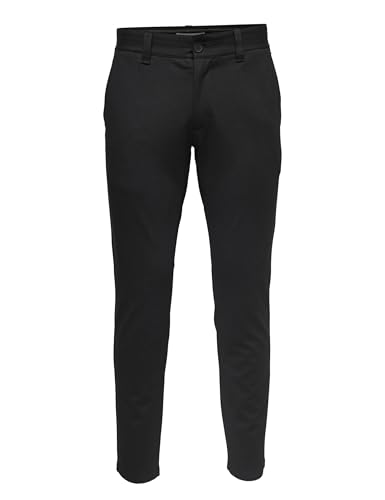 (-40%) ONLY & SONS Mens Black Chinos