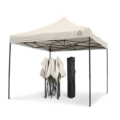 All Seasons Gazebos | 3x3m Pop Up Gazebo mit Zubehörpaket & Rolltasche | Schwerlast, vollständig wasserdicht, hochwertige Materialien (Cremefarbig)