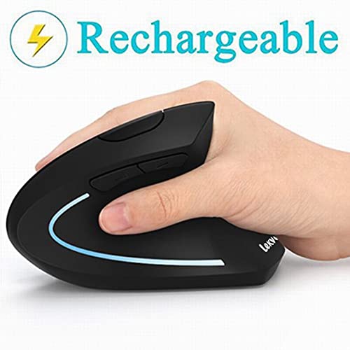 Ergonomic Mouse, LEKVEY Vertical Wireless Mouse - Rechargeable 2.4G Optical Vertical Mice : 3 Adjustable DPI 800/1200/16