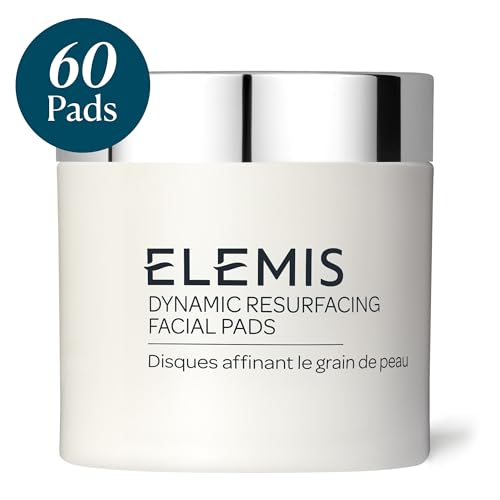 ELEMIS Dynamic Resurfacing Facial Pads - Blackhead Refining Treatment - Gentle Daily Skin Resurfacer - Lactic Acid, Tri-Enzyme - 60-Count Jar