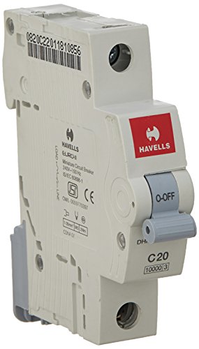 Havells DHMGCSPF020 PVC Plastic 20A MCB SP C Curve (White)