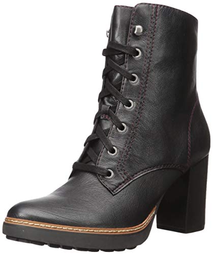 Naturalizer Womens Callie Bootie Heeled Lace Up Boot Black Leather 8.5 M
