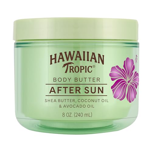 Hawaiian Tropic After Sun Body Butter with Coconut Oil, 8oz | Hawaiian Tropic After Sun Lotion, Beach Essentials, Summer Vacation Essentials, Tan Extender Lotion, Coconut Body Butter, 8oz