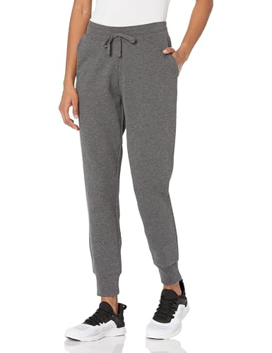 Amazon Essentials Women's Fleece Jogger Sweatpant (Available in Plus Size), Charcoal Heather, Large