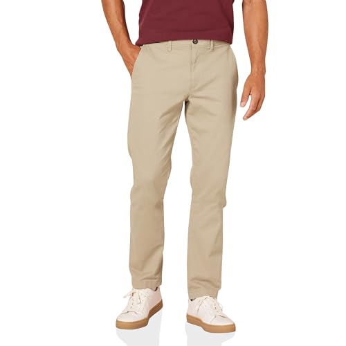 Amazon Essentials Men's Slim-Fit Casual Stretch Chino Pant, Khaki Brown, 36W x 28L