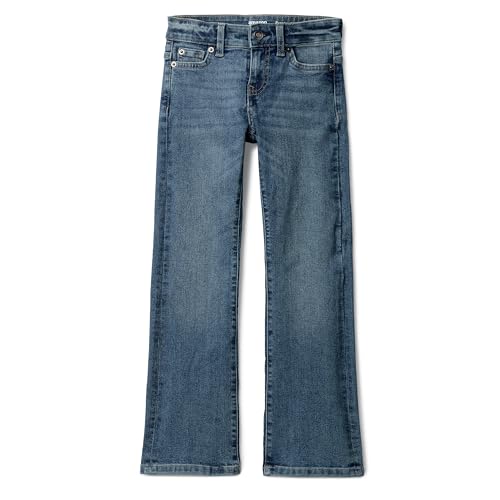 Amazon Essentials Girls' Slim Boot-Cut Stretch Jeans, Washed Blue, 7