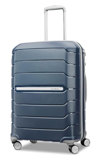 Samsonite Freeform 24-Inch Medium Luggage with Dual 360° Spinner Wheels - Checked Suitcase - TSA Lock, Airline-Approved - Lightweight Durable Polypropylene Expandable Hardshell - Navy