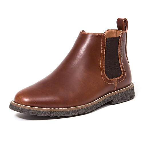 Deer Stags Boy's Zane Chelsea Boot, Redwood/Dark Brown, 13 Little Kid
