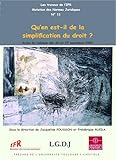 Quen Estil De La Simplification Du Droit Travaux De Lifr T 11