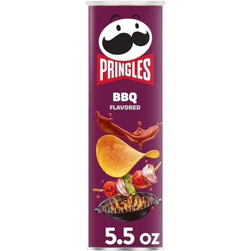 Pringles Potato Crisps Chips, Lunch Snacks, On-The-Go Snacks, BBQ, 5.5oz Can (1 Can)