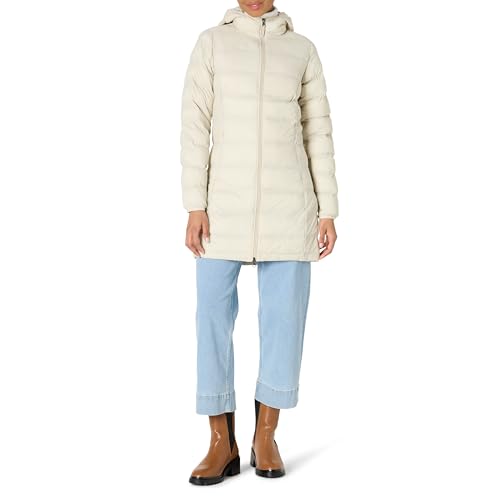Amazon Essentials Women's Lightweight Water-Resistant Packable Hooded Puffer Coat (Available in Plus Size), Stone, X-Small