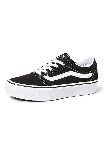 (-47%) Vans Damen Ward Platform Sneaker Ward Platform Trainers, (Canvas) Black/White, 38.5 EU