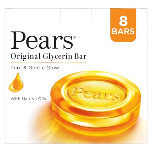 Pears Original Glycerin Soap Bar - Pure & Gentle Glow | With 98% Pure Glycerin | For Hydration & Glow | With Plant Based Cleanser for Skin & Body | Pa