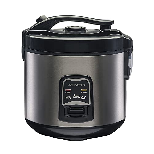 PANELA ELETRICA ARROZ INOX E VISOR VIDRO PAI6X 127V ​AGRATTO, Agratto, 5955, Inox