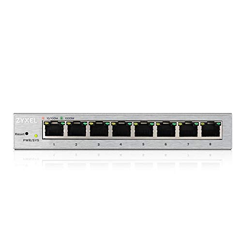🔥 STARKER PREIS (-36%) Zyxel Gigabit Web Managed Switch mit 8 Ports, Plug & Play, unterstützt VLAN, QoS, IGMP & LAG | lüfterlos [GS1200-8]