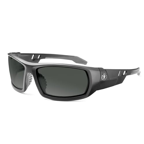 Ergodyne Skullerz Odin Polarized Safety Glasses- Matte Black, Smoke Lens