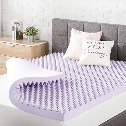 Best Price Mattress 3 Inch Egg Crate Memory Foam Mattress Topper with Soothing Lavender Infusion, CertiPUR-US Certified,
