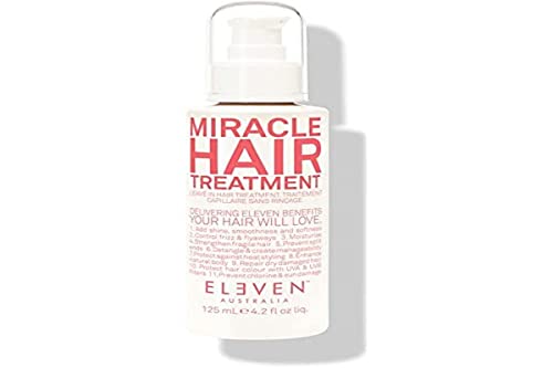 ELEVEN AUSTRALIA Miracle Leave In Hair Treatment - Curly & Straight Hair Care Products for Women & Men, Heat Protection & Detangler, Frizz Control, Repairs Dryness, Moisturizing- 4.2 fl oz