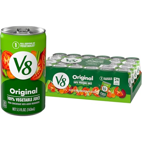 V8 Original 100% Vegetable Juice, 5.5 fl oz Can (24 Pack)